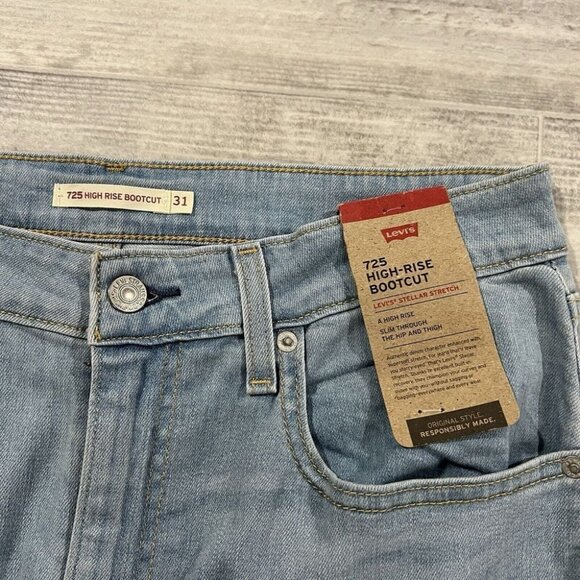 NEW Levis 725 High Rise Bootcut Jeans Stretch 31X32 Women Blue Jeans Denim - Picture 3 of 11